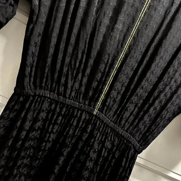 NWOT & Other Stories Stockholm Atelier Black Houndstooth Midi Dress Size 0 - Picture 5 of 8